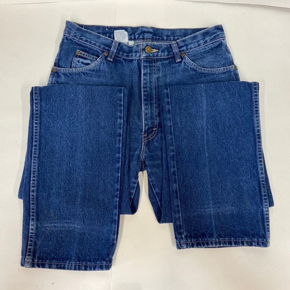 Vintage Calvin Klein Women's High-Rise Jeans in Dark Blue Denim